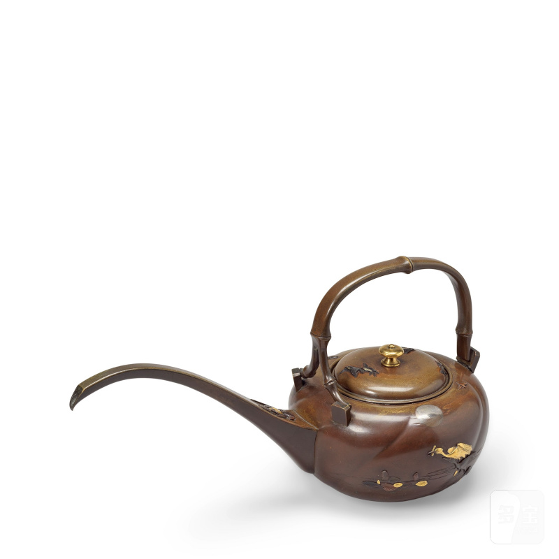 宮部篤良 明治時代 銅嵌金銀壺 | A GOLD AND SILVER-INLAID BRONZE EWER AND COVER - 图8